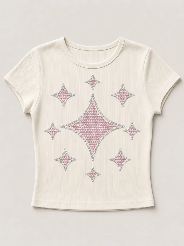 Gece Yıldızı Taşlı Baby Tee
